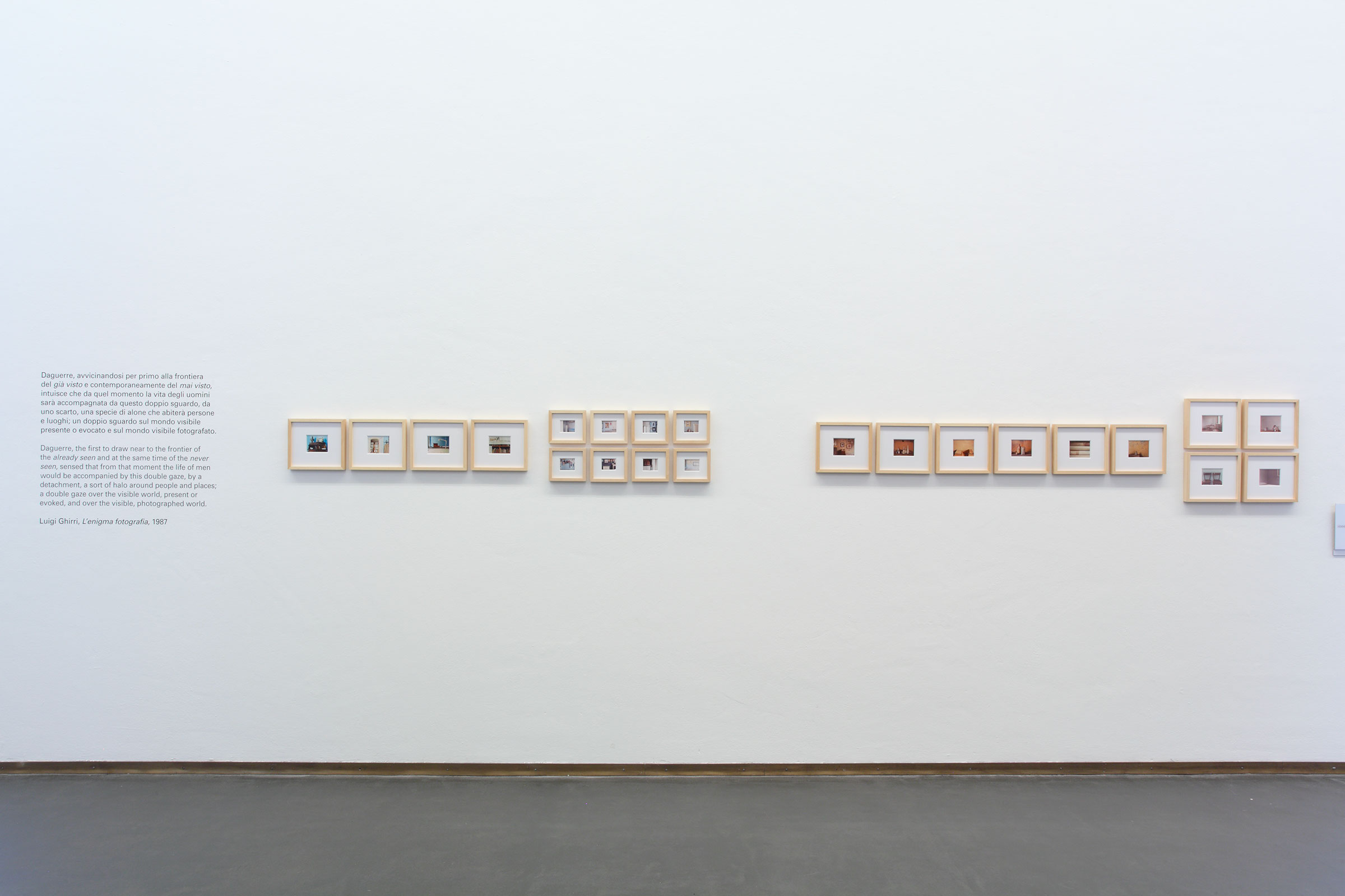 u0022Le scatole viventi / The living boxes. Luigi Ghirri, Project prints. La temperatura mentale della fotografia / The mental temperature of photographyu0022, installation view